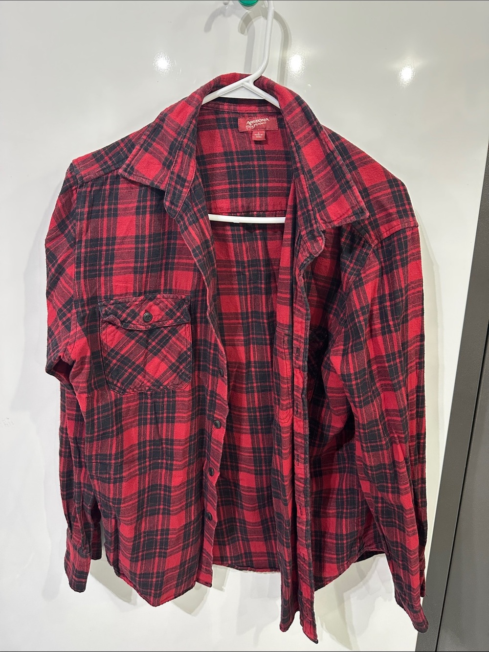 Red & Black Plaid Flannel Button-Up Shirt
